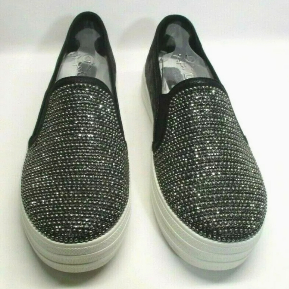 Sketchers Double Up Shiny Dancer Slip On Shoes Black 7